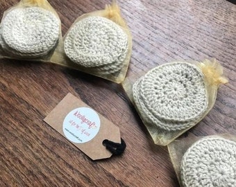 Eco friendly reusable cotton facial pads - handmade with organic cotton, zero waste, no plastic, sustainable beauty products