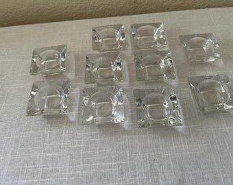 ヴィンテージプレスガラス製ソルトセラー/ディップ 2インチ四方 TEN