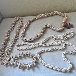 Long Cowrie Shell Lei/Necklaces Vintage Pacific Island THREE