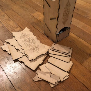 Plywood Dice Tower with Tray: DIY Assembly Puzzle