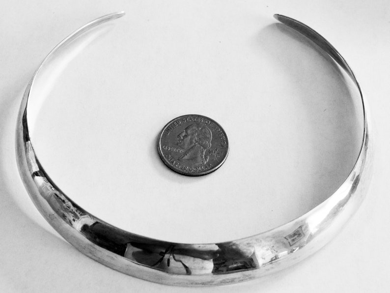 Solid Sterling Silver Torq collar necklace