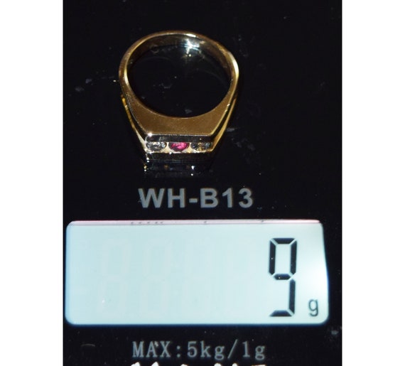 Diamond and Ruby gent's statement ring. (1 ct. TW… - image 4