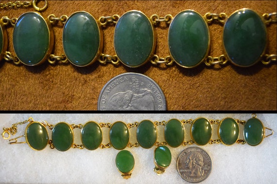 Hand-crafted 14K gold and high grade Alaskan Jade… - image 2