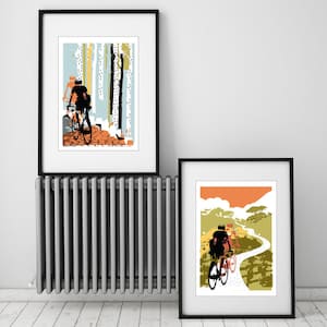 Cycling Print, Set of 2 Cycling Prints, Prints for Cyclists