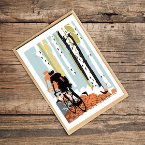 Cycling Card, Card for Cyclists, Into The Woods Cycling Card image 1