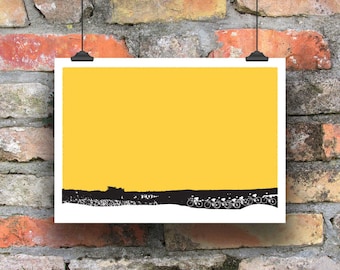 Cycling Art / Bicycle Print /  Giclee Cycling Print / Up and Over