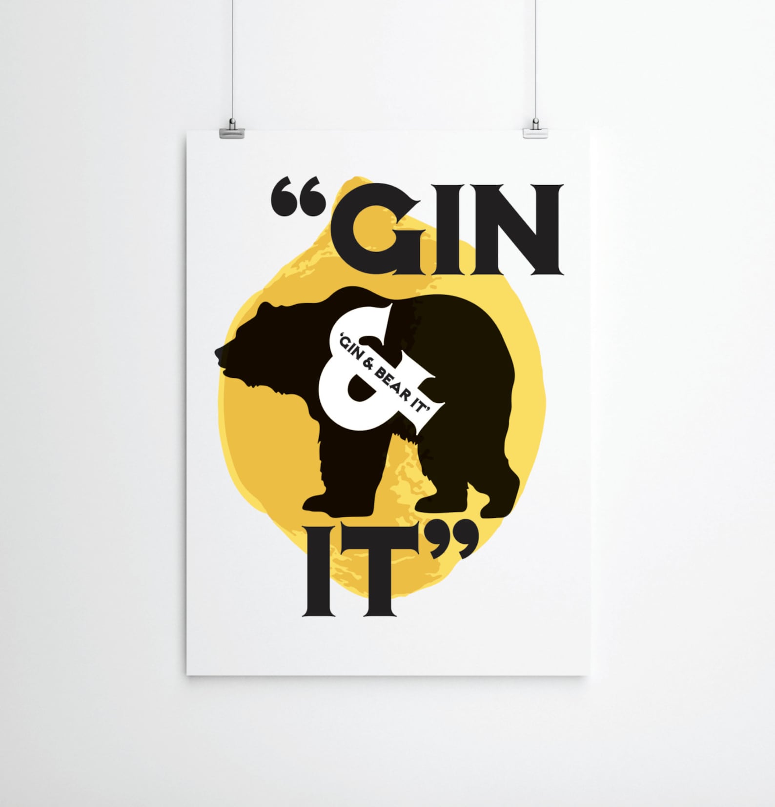 Gin and Bear It Print Gin Lovers Print Print for Gin Lovers Etsy
