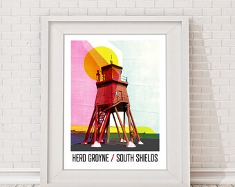 Herd Groyne Giclee Print / South Shields Print / North East Art / Giclee Print