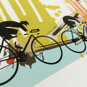 Cycling Art / Bicycle Print / Giclee Cycling Print / Colour Ride image 2