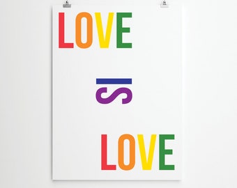 Love is Love, Motivational Print, Typography Print, Valentines Day Gift