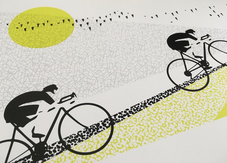 Cycling Art / Bicycle Print / Giclee Cycling Print / Sunrise Ride image 3