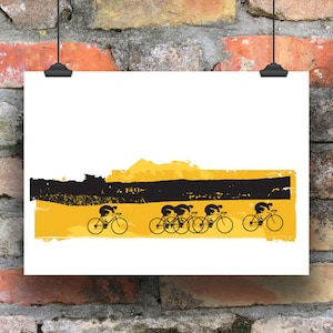 Cycling Poster Print, Cycling Print, Print for Cyclists, Cycling Poster, Cycling Art, Tour De Yorkshire