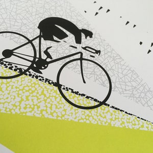 Radfahren Kunst / Fahrrad Druck / Giclee Radfahren Druck / Sonnenaufgang Fahrt Bild 5