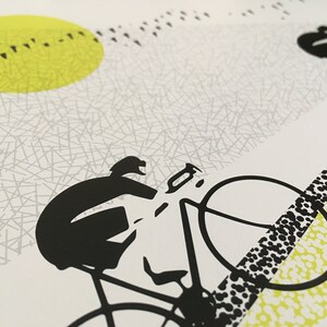 Radfahren Kunst / Fahrrad Druck / Giclee Radfahren Druck / Sonnenaufgang Fahrt Bild 4