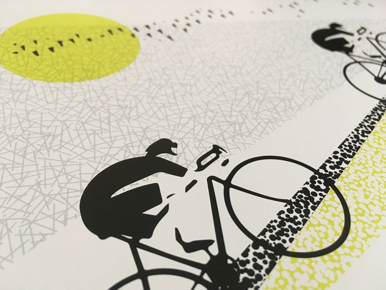 Cycling Art / Bicycle Print / Giclee Cycling Print / Sunrise Ride image 4