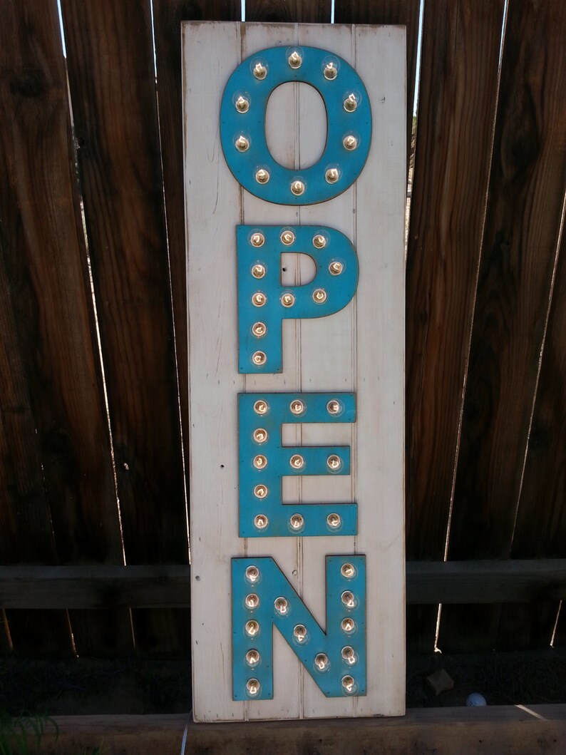 OPEN SIGN Cursive Letters Marquee | Etsy