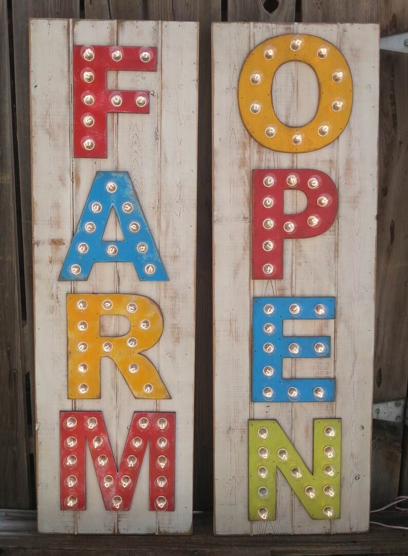 OPEN SIGN Cursive Letters Marquee | Etsy