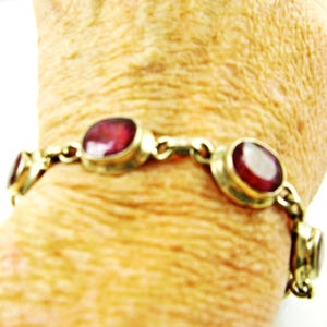 Real Red Ruby Sterling Silver Bracelet: Flexible Gemstone Jewelry