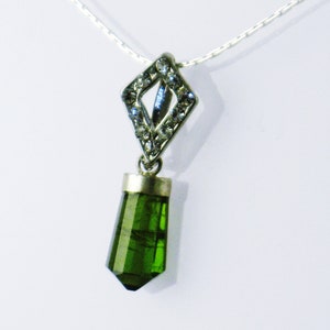 Tourmaline Crystal, Crystal Pendant, Tourmaline Pendant, Pink Tourmaline, Raw Crystal Natural, Pink Crystal Pendant, Silver Pendants,