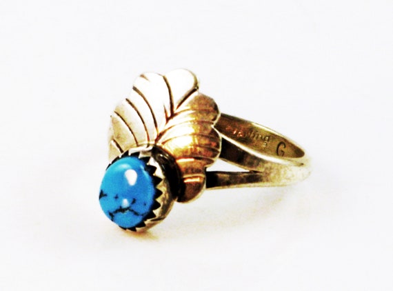 Sleeping Beauty Ring, Blue Turquoise Ring, Sky Bl… - image 1