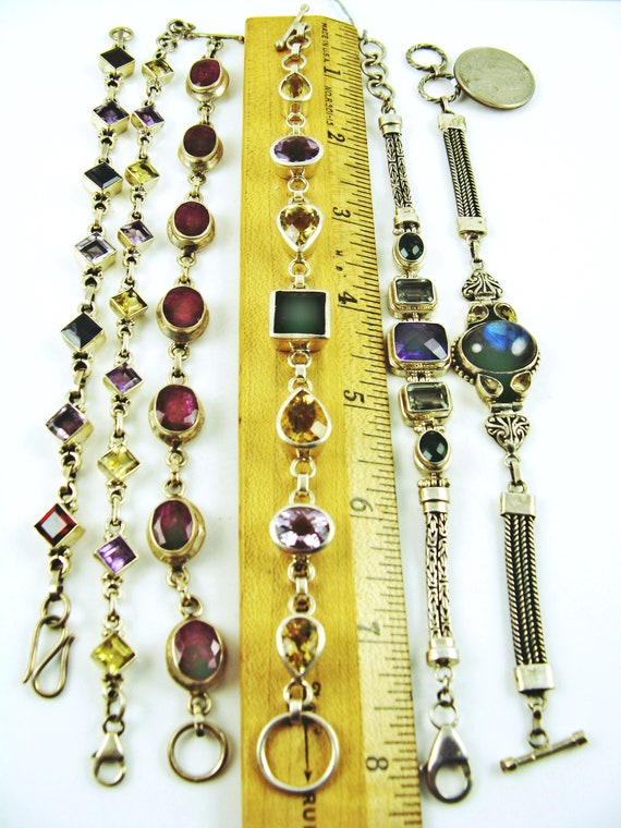 Real Red Ruby Sterling Silver Bracelet: Flexible … - image 10