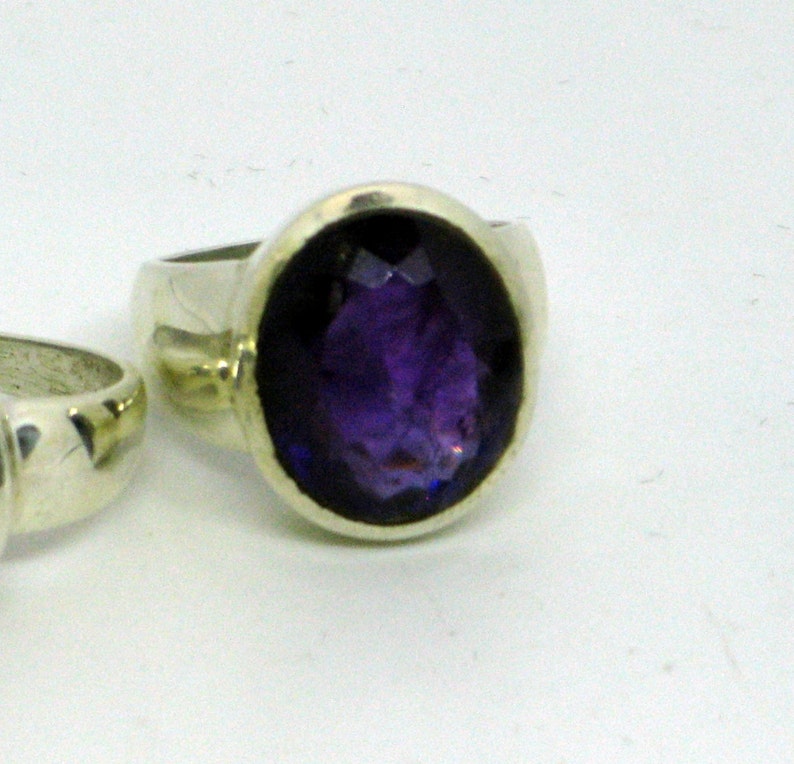 Large Amethyst Ring Natural Amethyst Large Purple Ring Extra Large Amethyst Amethyst Oval Ring Sterling Silver Ring Statement Size 8