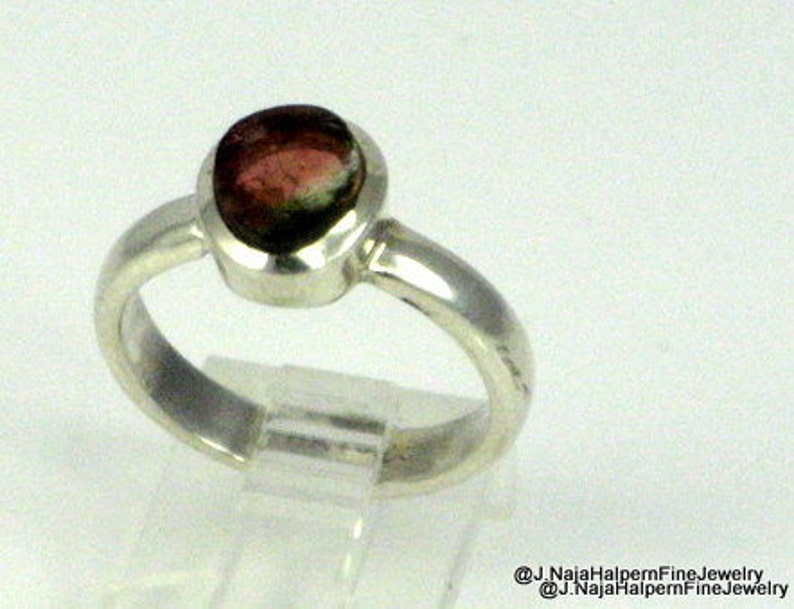 Watermelon Crystal Tourmaline Crystal Multi Color Gemstone, Tourmaline Crystal Sterling Ring Crystal Ring Size 8 Ring Tourmaline Ring
