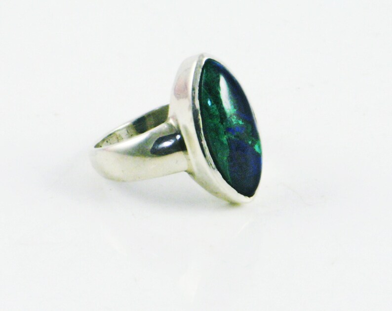Azurite Malachite Green Malachite Ring Blue Azurite Ring Blue Green Gemstone Natural Gemstone Azurite Ring Malachite Ring Sterling