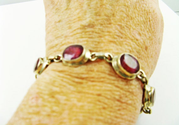 Real Red Ruby Sterling Silver Bracelet: Flexible … - image 6