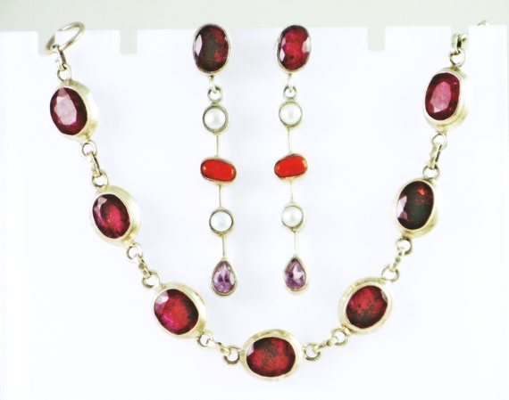 Real Red Ruby Sterling Silver Bracelet: Flexible … - image 5
