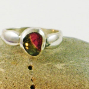 Watermelon Crystal Tourmaline Crystal Multi Color Gemstone, Tourmaline Crystal Sterling Ring Crystal Ring Size 8 Ring Tourmaline Ring