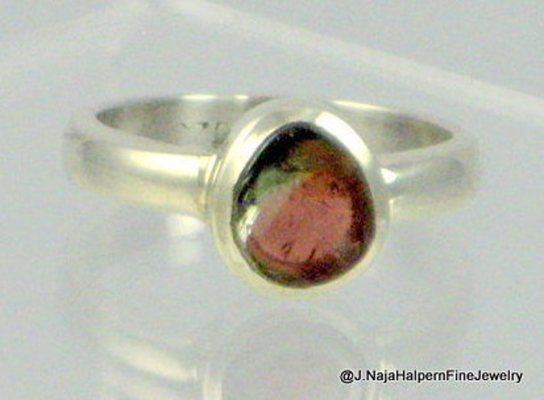 Watermelon Crystal Tourmaline Crystal Multi Color Gemstone, Tourmaline Crystal Sterling Ring Crystal Ring Size 8 Ring Tourmaline Ring