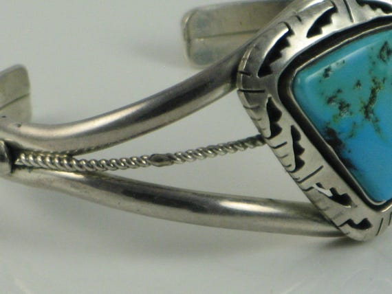 Large Bracelet Cuff, Turquoise Bracelet, Blue Cuf… - image 9