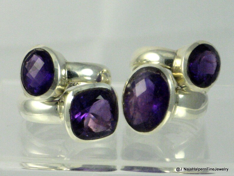 Large Amethyst Ring Natural Amethyst Large Purple Ring Extra Large Amethyst Amethyst Oval Ring Sterling Silver Ring Statement Size 8