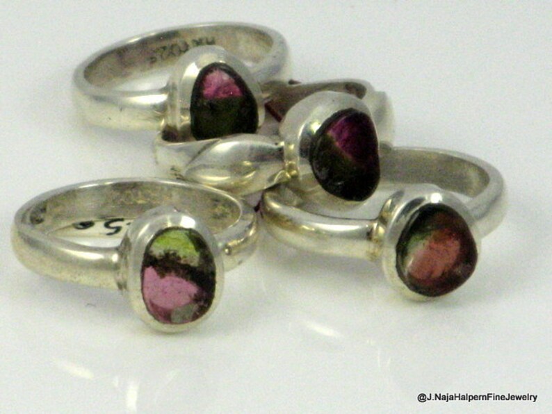 Watermelon Crystal Tourmaline Crystal Multi Color Gemstone, Tourmaline Crystal Sterling Ring Crystal Ring Size 8 Ring Tourmaline Ring