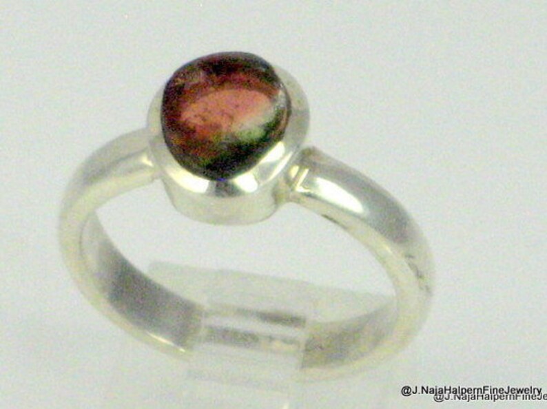 Watermelon Crystal Tourmaline Crystal Multi Color Gemstone, Tourmaline Crystal Sterling Ring Crystal Ring Size 8 Ring Tourmaline Ring
