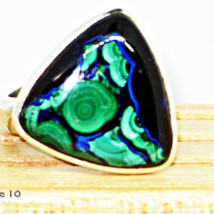Azurite Malachite, Blue Azurite Ring, Green Malachite Ring, Blue Green Gemstone, Azurite Ring, Malachite Ring, Natural Gemstone, Sterling