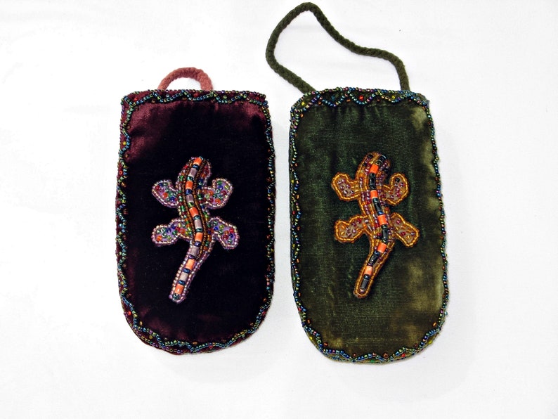 Beadwork Pouch Bead Pouch Zippered Pouch Velvet Bag Zipper Bag Crystal Bag Horse or Owl, Velvet Pouch Velvet Coin Purse Beaded Bag