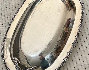 Stunning sterling silver platter (or tray) with lid that doubles as another platter (tray) about 4 lbs of sterling silver