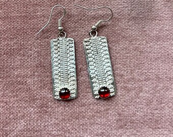 Handmade Sterling silver earrings with 6mm garnets