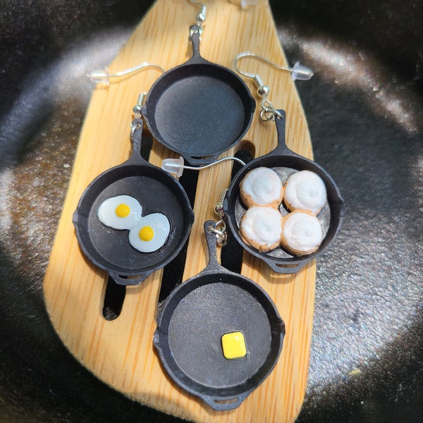 Custom Cast Iron Pan Earrings, Baking Cooking, Kitchen fun!