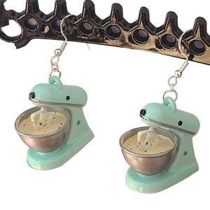 Kitchen Mixer Replica Earrings Hand Painted - Etsy