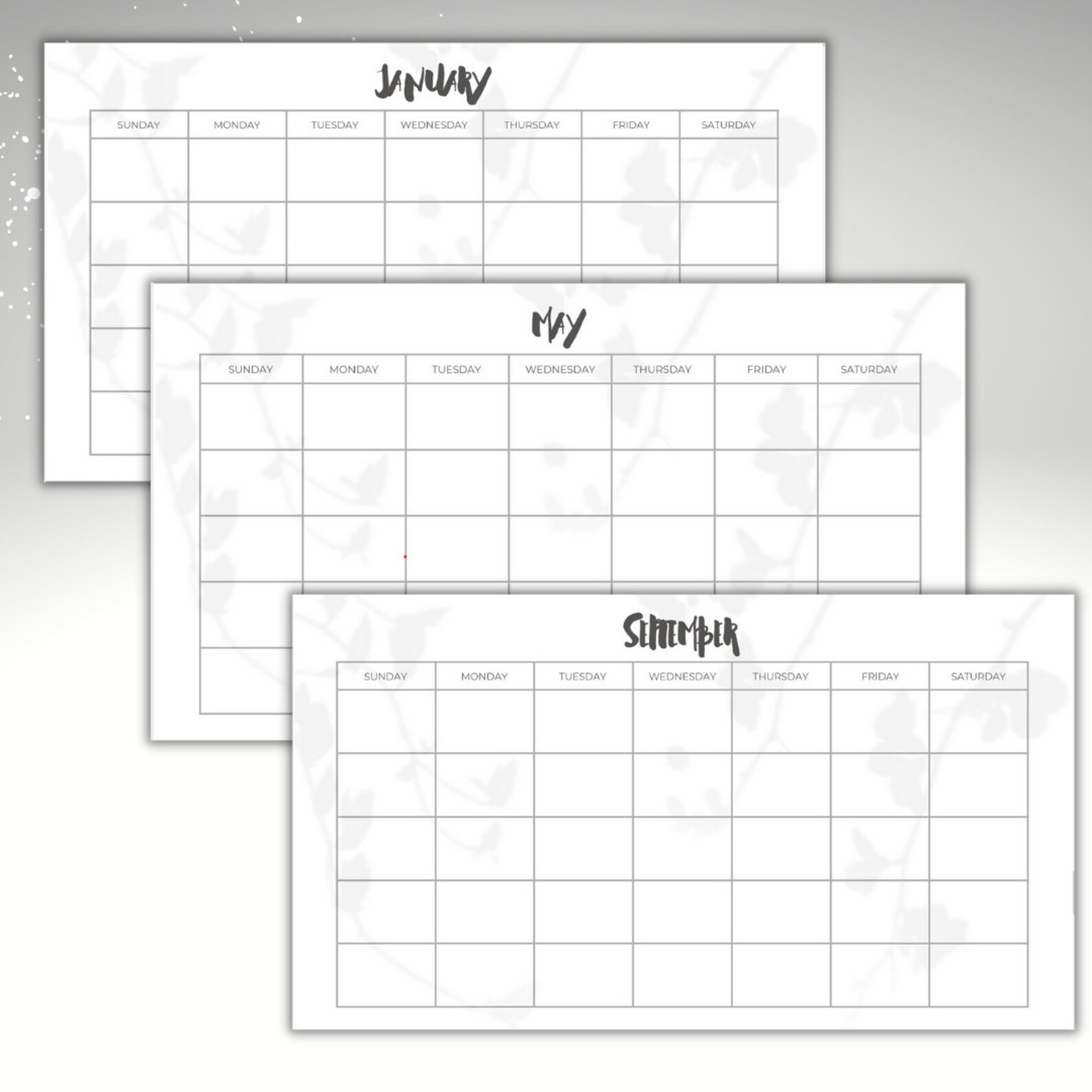 12 Downloadable PDF Monthly Minimalistic Editable Calenders Etsy