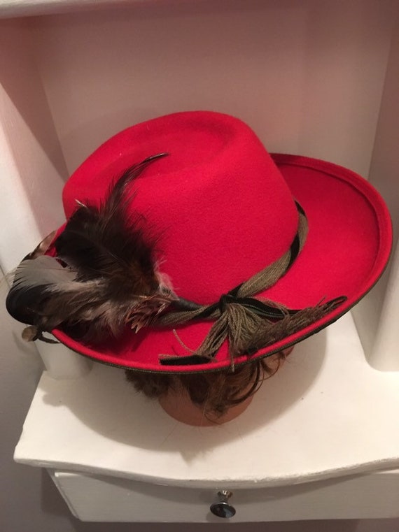 1960s Austrian Red Felt Fedora