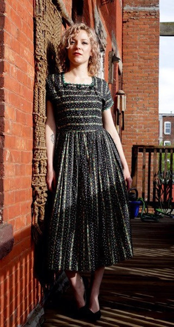 1940s Jules Canton Frock "Flower Your Heart" Dress