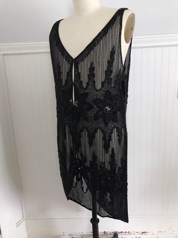 Ralph Lauren Beaded Dress Flapper Vest Tuxedo Bla… - image 2