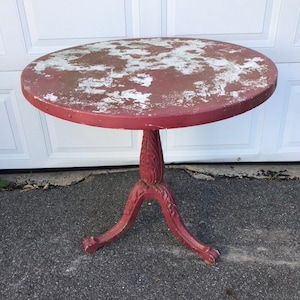 Antique French Industrial Table Industrial Metal Painted Garden Table