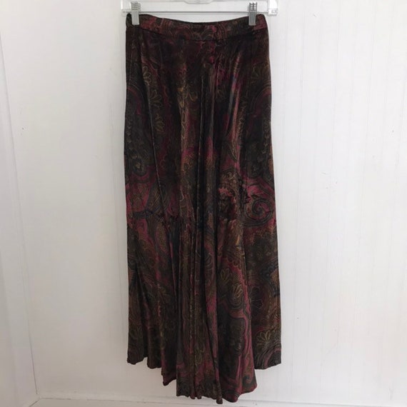 Vintage Ralph Lauren Skirt Velvet Paisley Pane Ev… - image 4