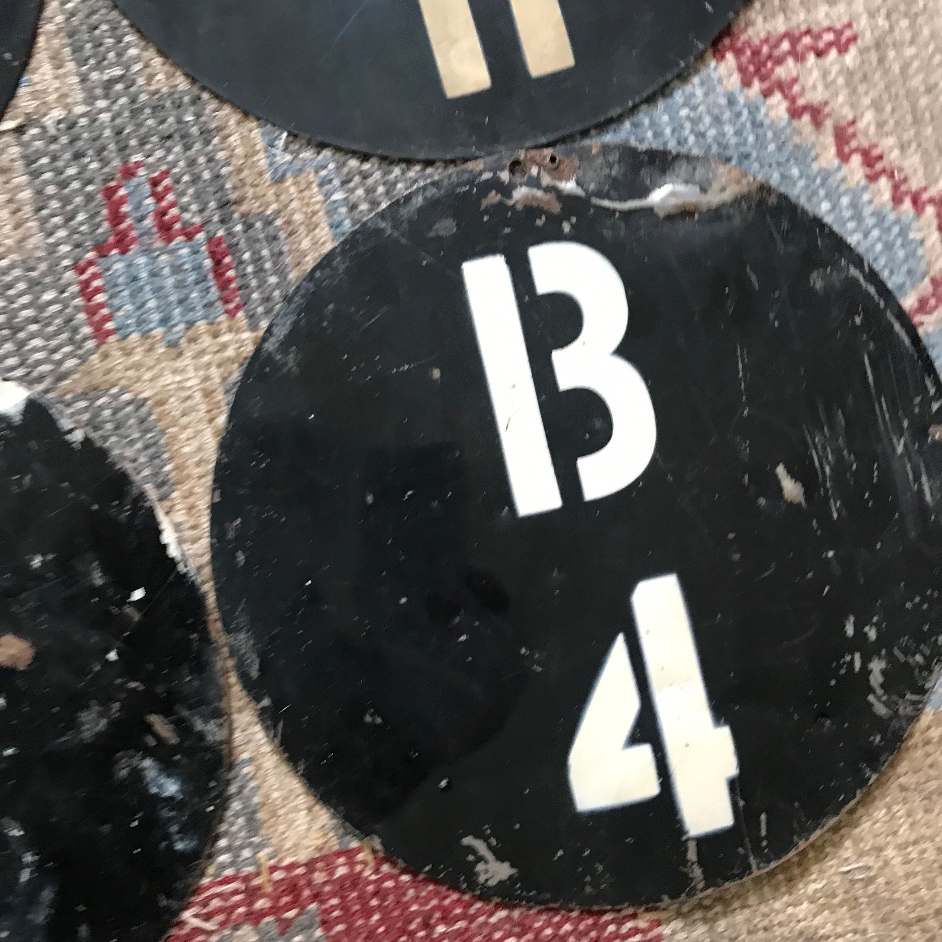 Factory Number Sign Antique Industrial Sign Factory Sign Number Distressed Metal Black Rust ...