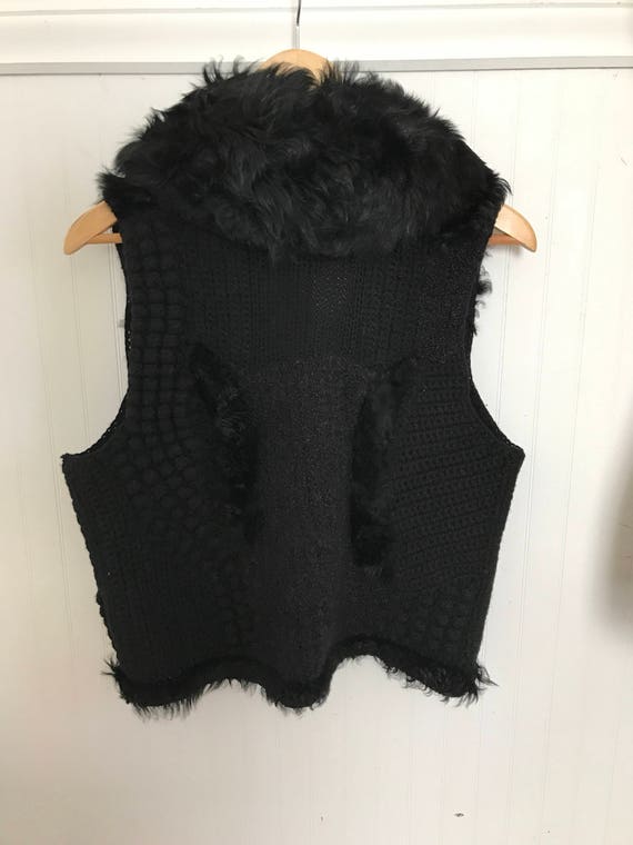 Ralph Lauren Shearling Fur Wool Vest Vintage Wome… - image 4